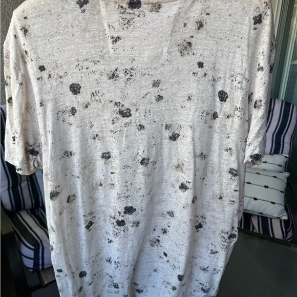 John Varvatos - linen Light Beige Speckled Short Sleeve Tee - Picture 6 of 8